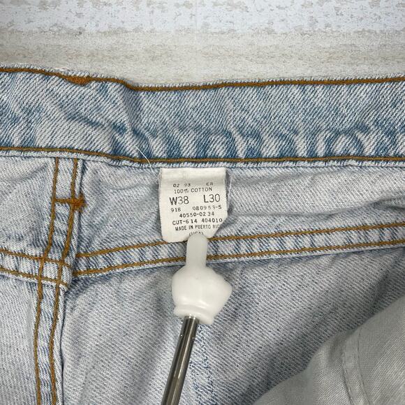 Vintage 90s Orange Tab Levis 550 Jeans 38x30 Relaxed Fit Light Wash Denim - Picture 5 of 5